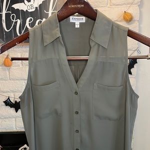 Express Portofino Shirt in olive green size small